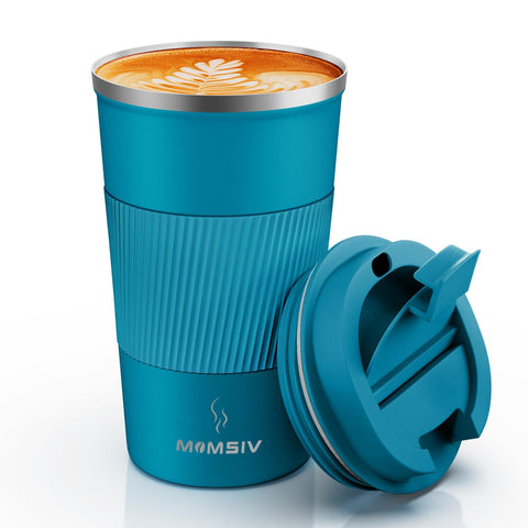 MOMSIV 17oz travel mug front view for everyday on-the-go use