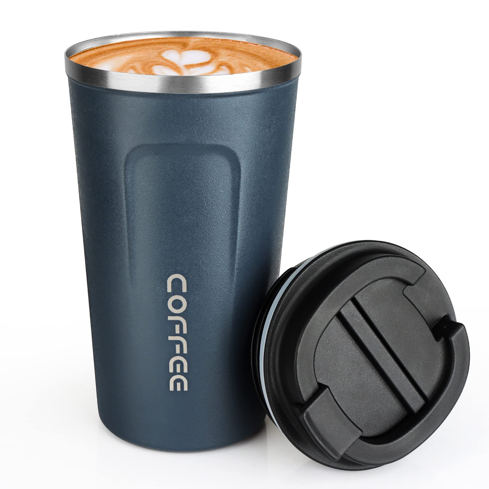 MOMSIV 17oz travel mug with insulated stainless steel keeps drinks hot or cold on the go