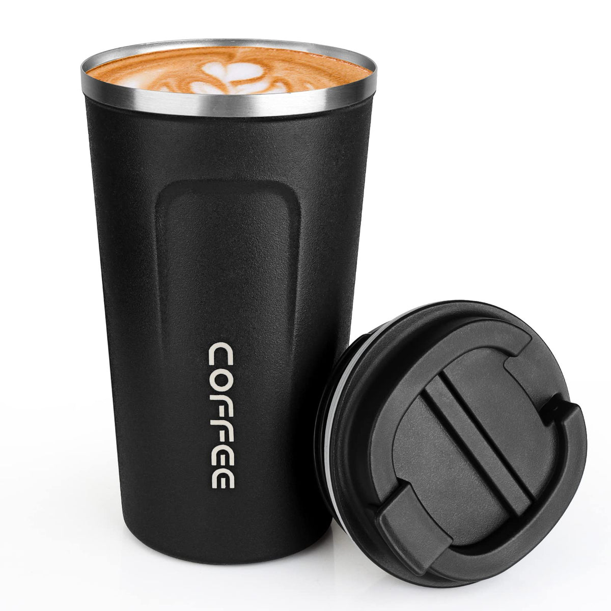 MOMSIV 17oz travel mug with leakproof lid, perfect for hot coffee on the go.
