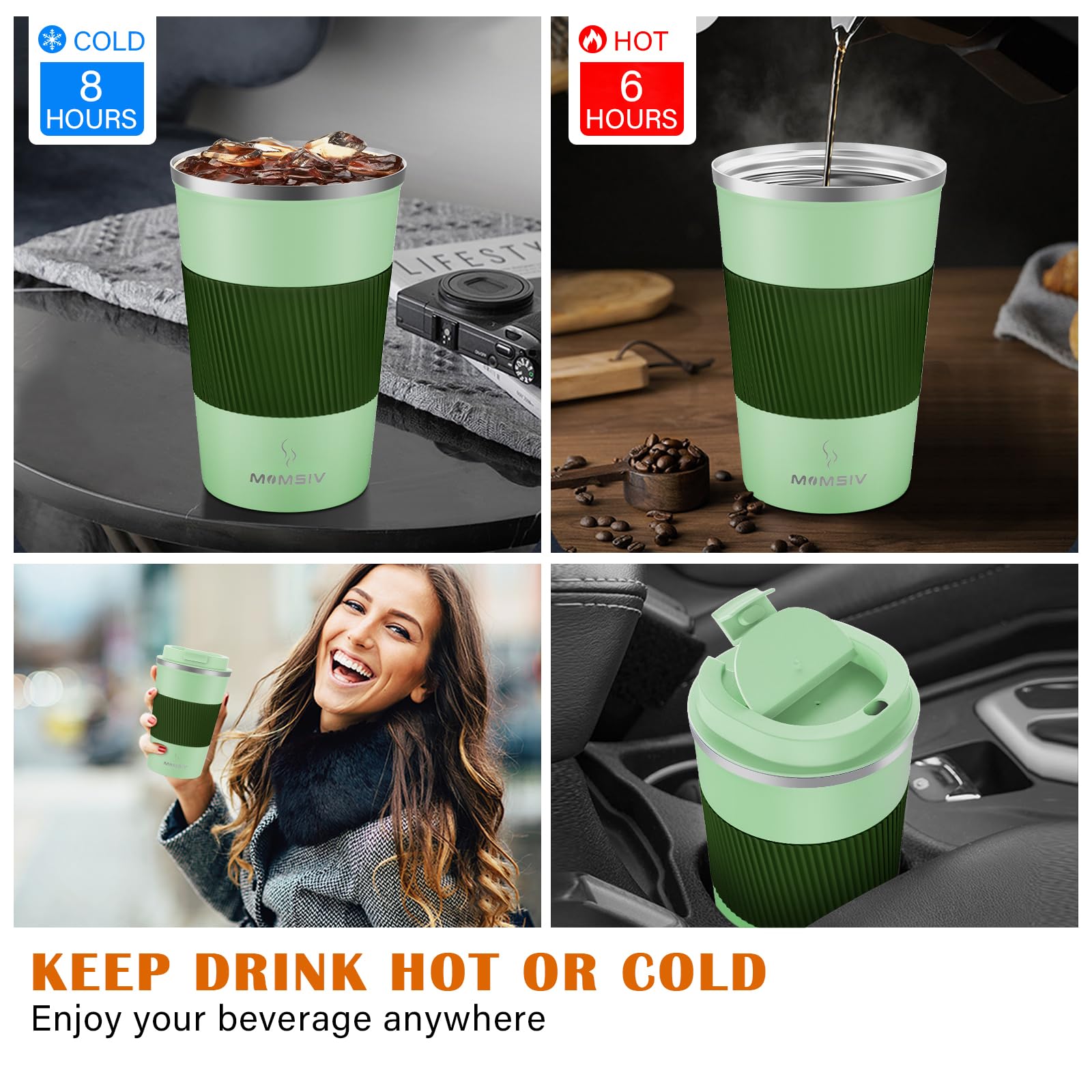 MOMSIV one-handed use with flap opening for easy sipping on the move
