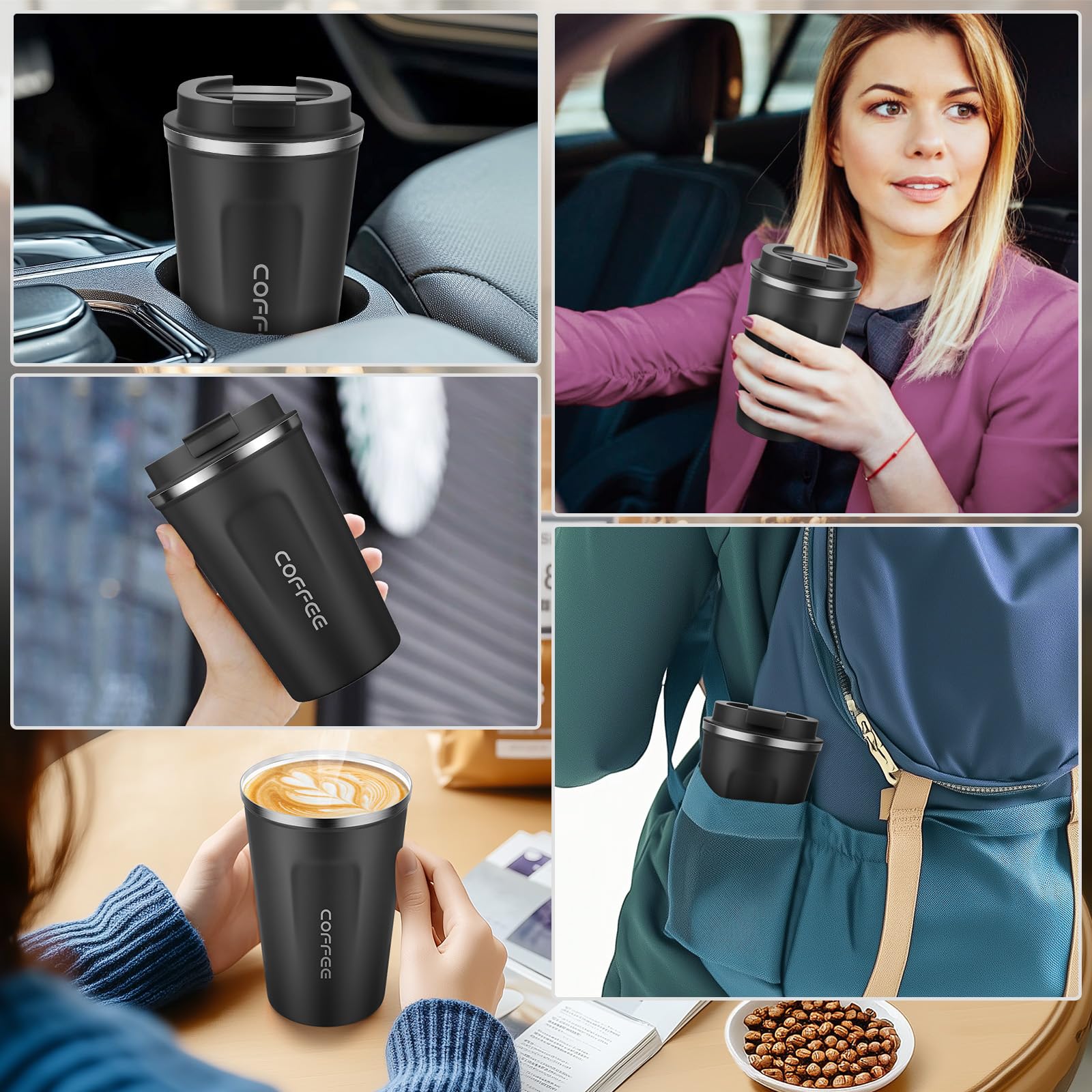 MOMSIV travel mug fits car cup holders and travel setups.