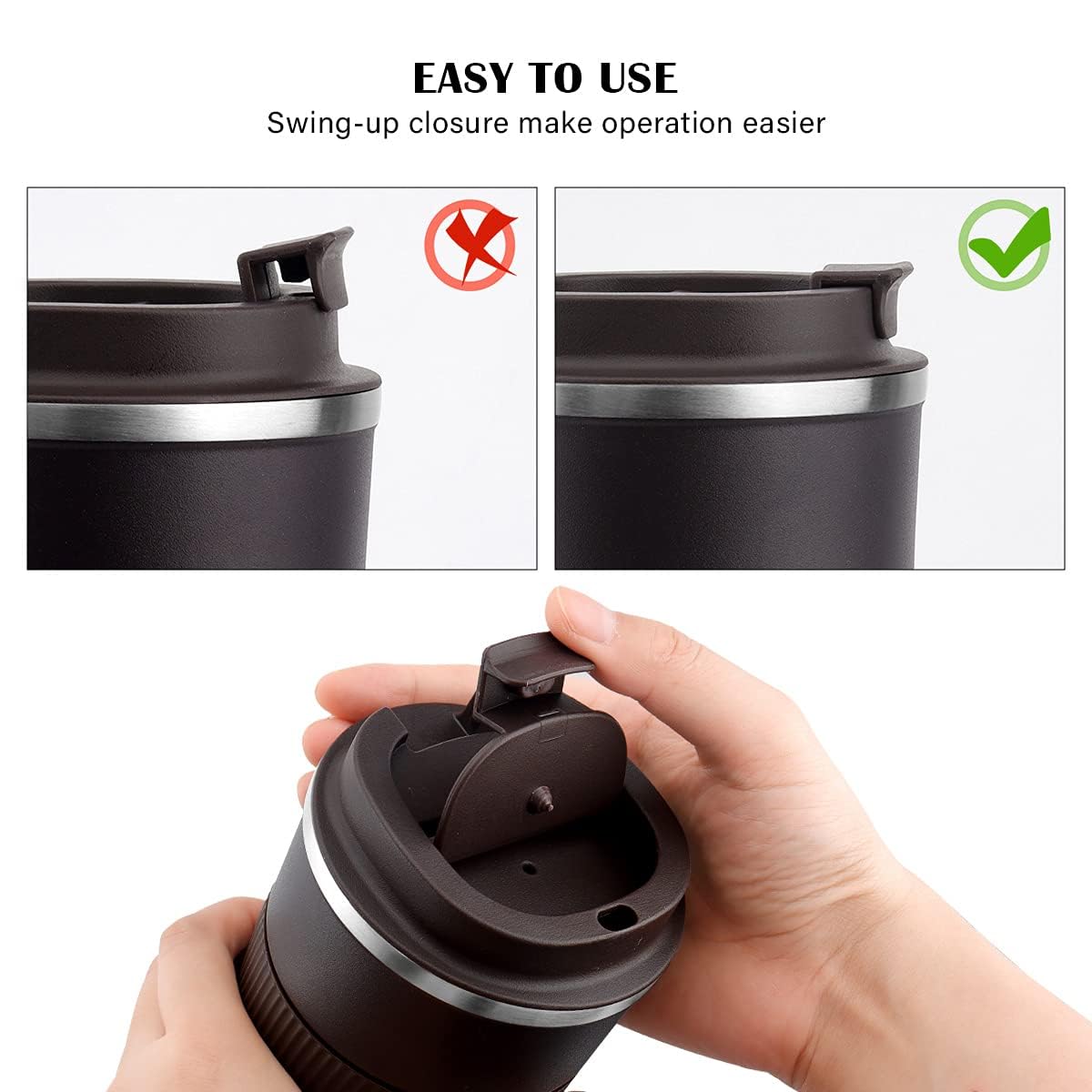 MOMSIV travel mug double-wall insulation keeps temperatures longer.