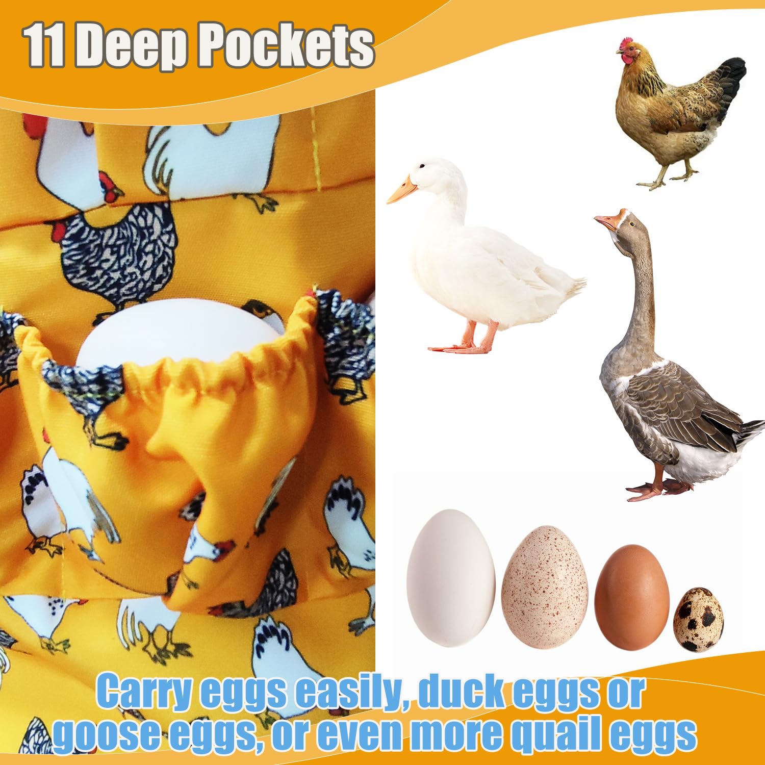 MomWow egg apron is machine washable for easy cleaning.