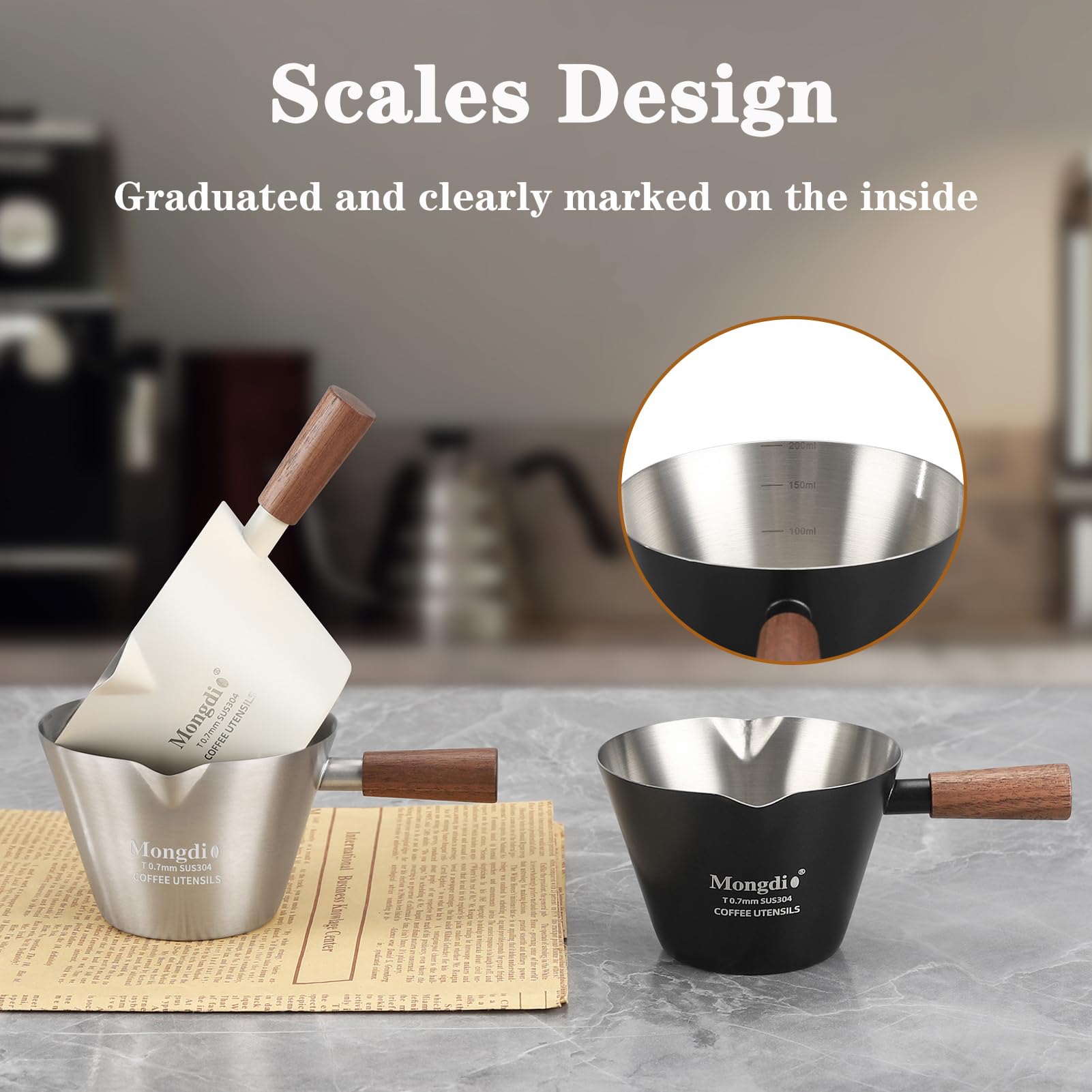 Mongdio compact 200 ml white espresso cup for neat storage.