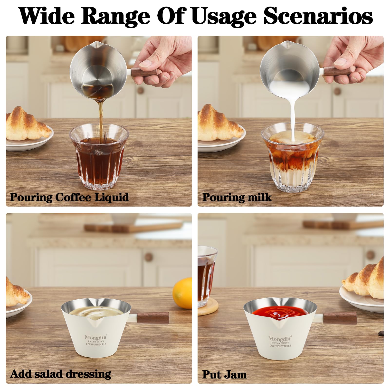 Mongdio espresso cup with dual spouts for flexible pouring.