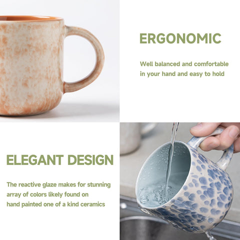 MONITO stoneware mugs with thick walls help maintain temperature and flavor during beverages.