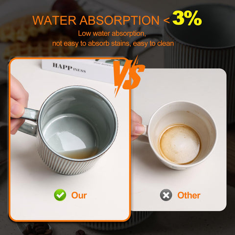 MONITO durable, lead-free mugs safe for microwave and dishwasher.