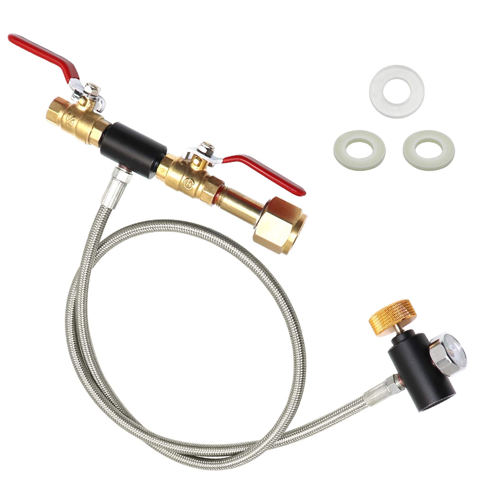 MONKEMON CGA320 refill hose assembly for safe CO2 transfers.