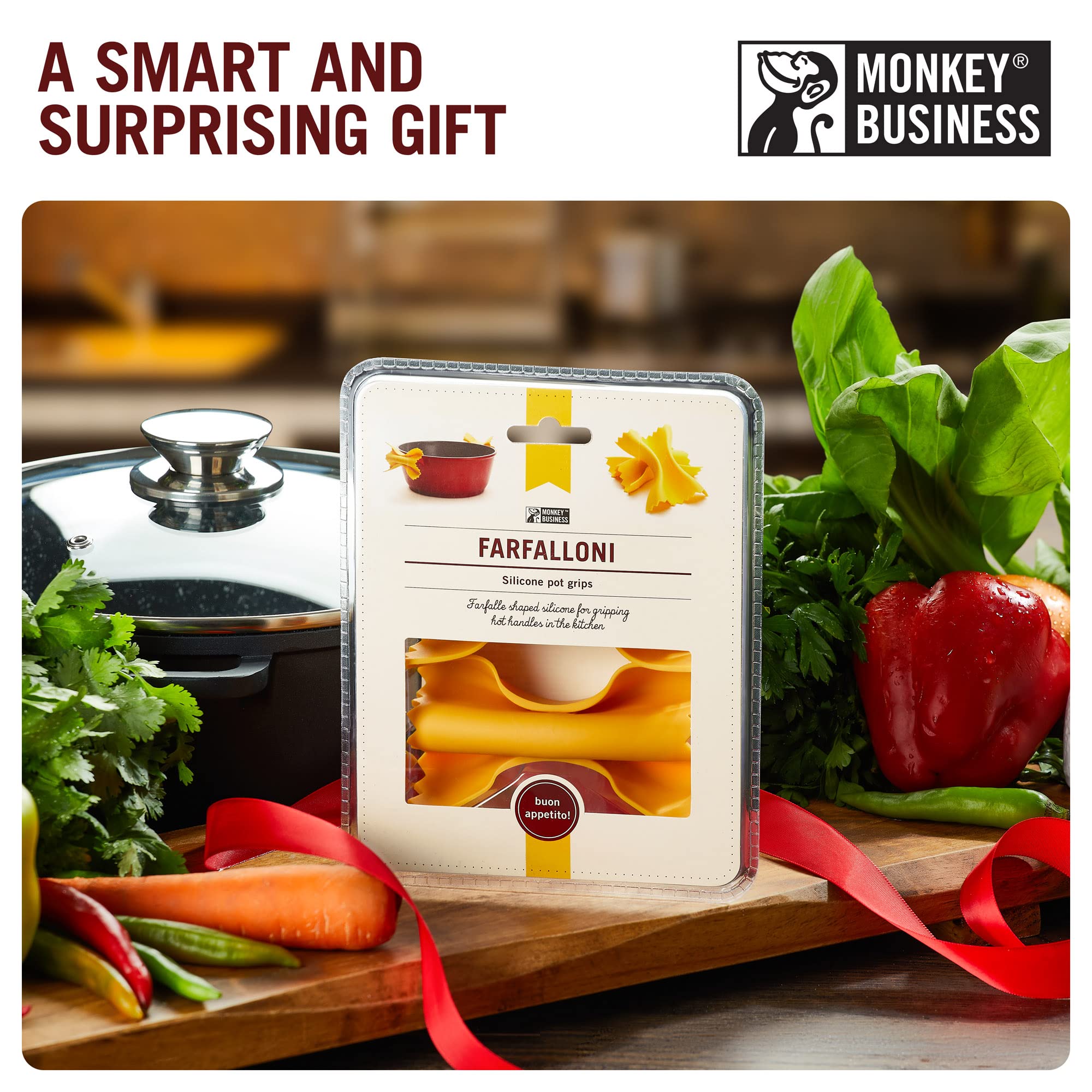 Monkey Business BPA-free silicone keeps cooking safe and practical.