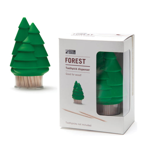 Monkey Business Forest toothpick dispenser, front view, ideal for easy table cleanups