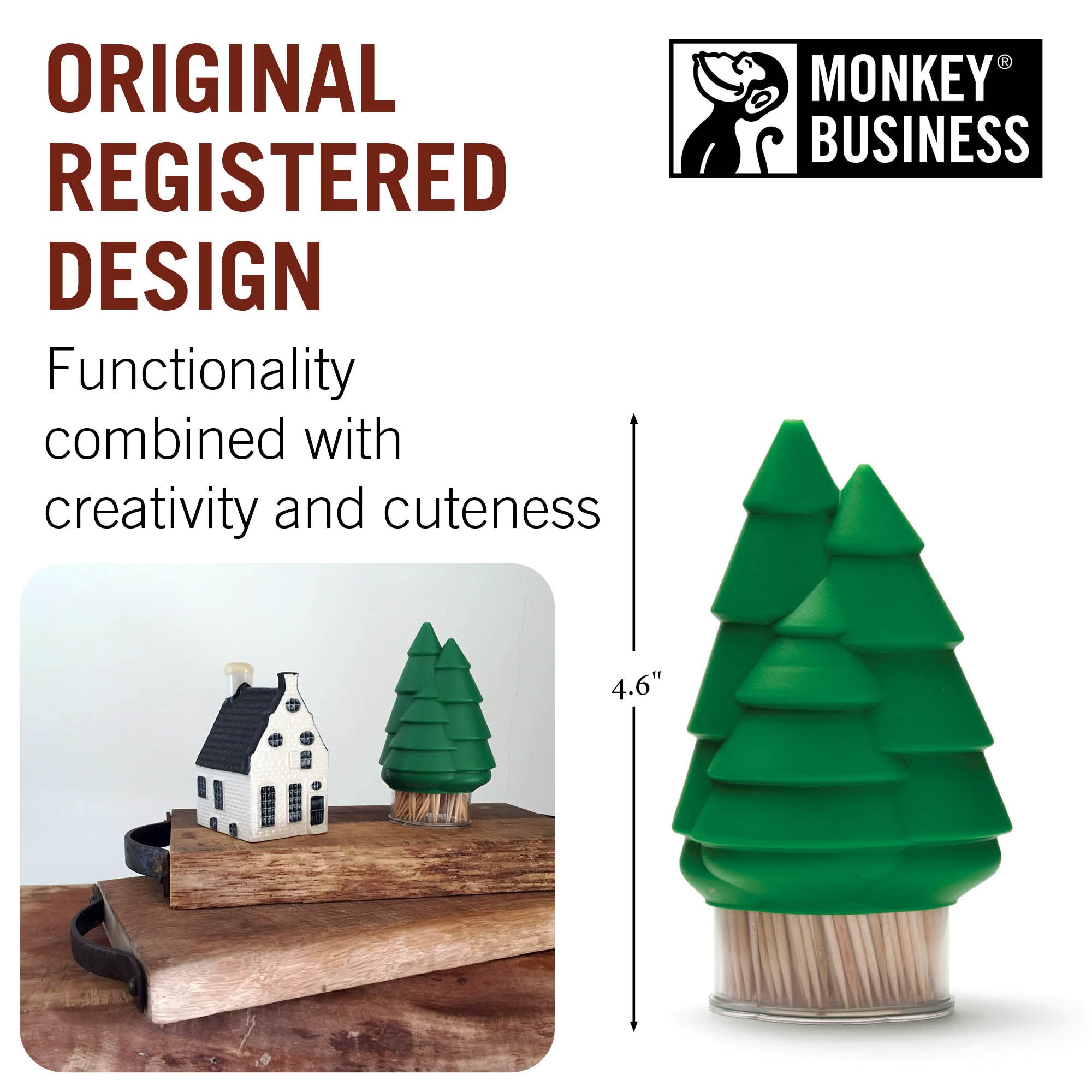 Monkey Business Forest top-detail with fir-tree cap for playful kitchen decor