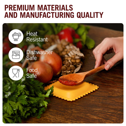 Monkey Business ravioli spoon rest is dishwasher-safe for quick cleanup.
