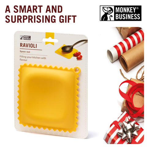 Monkey Business ravioli spoon rest suits modern kitchens as a playful accessory.
