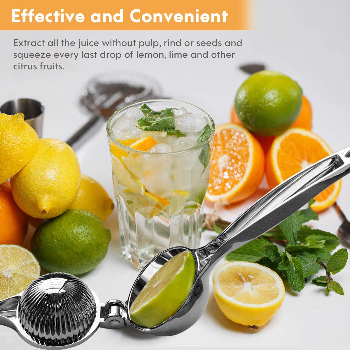 MONKKINO lemon squeezer ergonomic handle design reduces hand strain during juicing