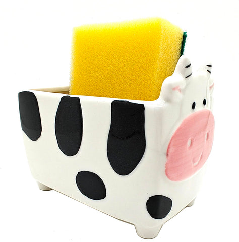 MONMOB farmhouse cow kitchen decor adds rustic charm while organizing scrubbers