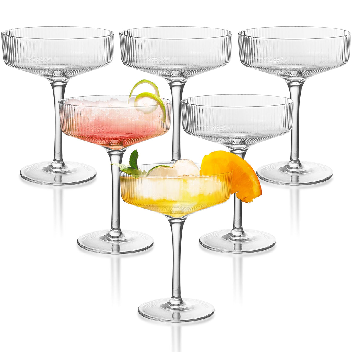 Montex coupe glasses 10oz crystal-clear for elegant cocktails