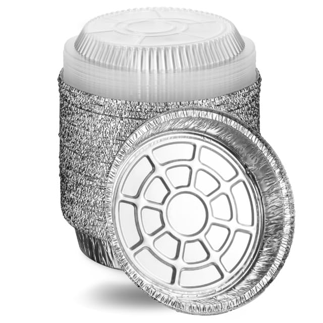 MontoPack 7-inch round pans with clear lids for baking, storing, and serving leftovers.