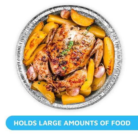 MontoPack heavy-duty aluminum pans with lids deliver sturdy performance for reheating.