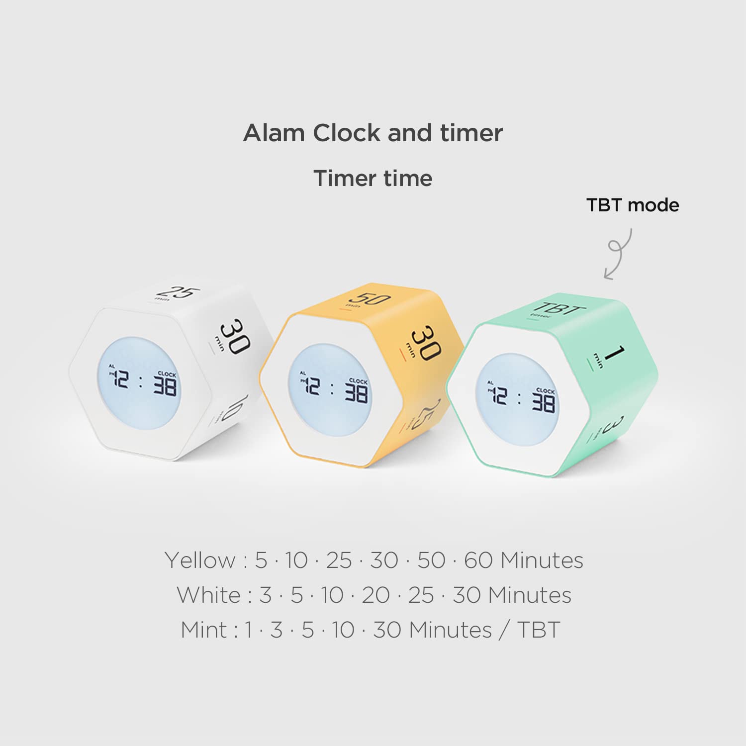 Mooas Multi-Hexagon Clock Cube digital display; easy visibility in dim gyms.