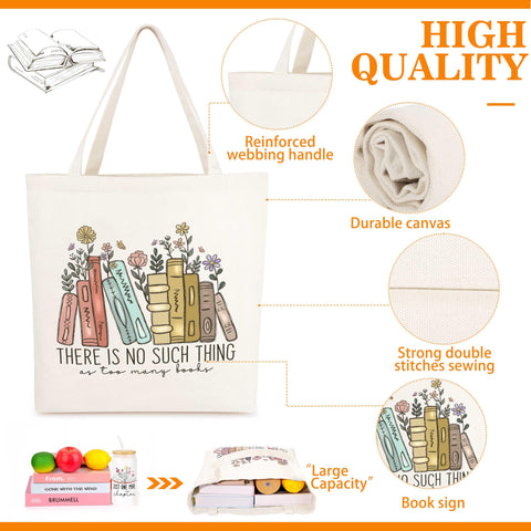 Moogeen women's canvas tote bag for carrying books and daily essentials