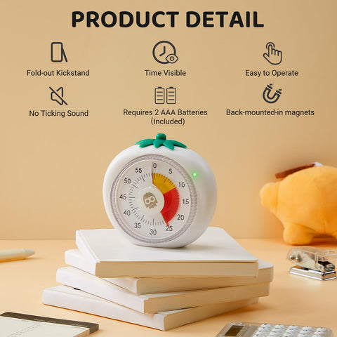 No ticking and a clear end alarm for reliable cues.