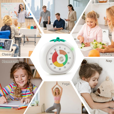 Versatile timer for classroom, kitchen, study, and more.