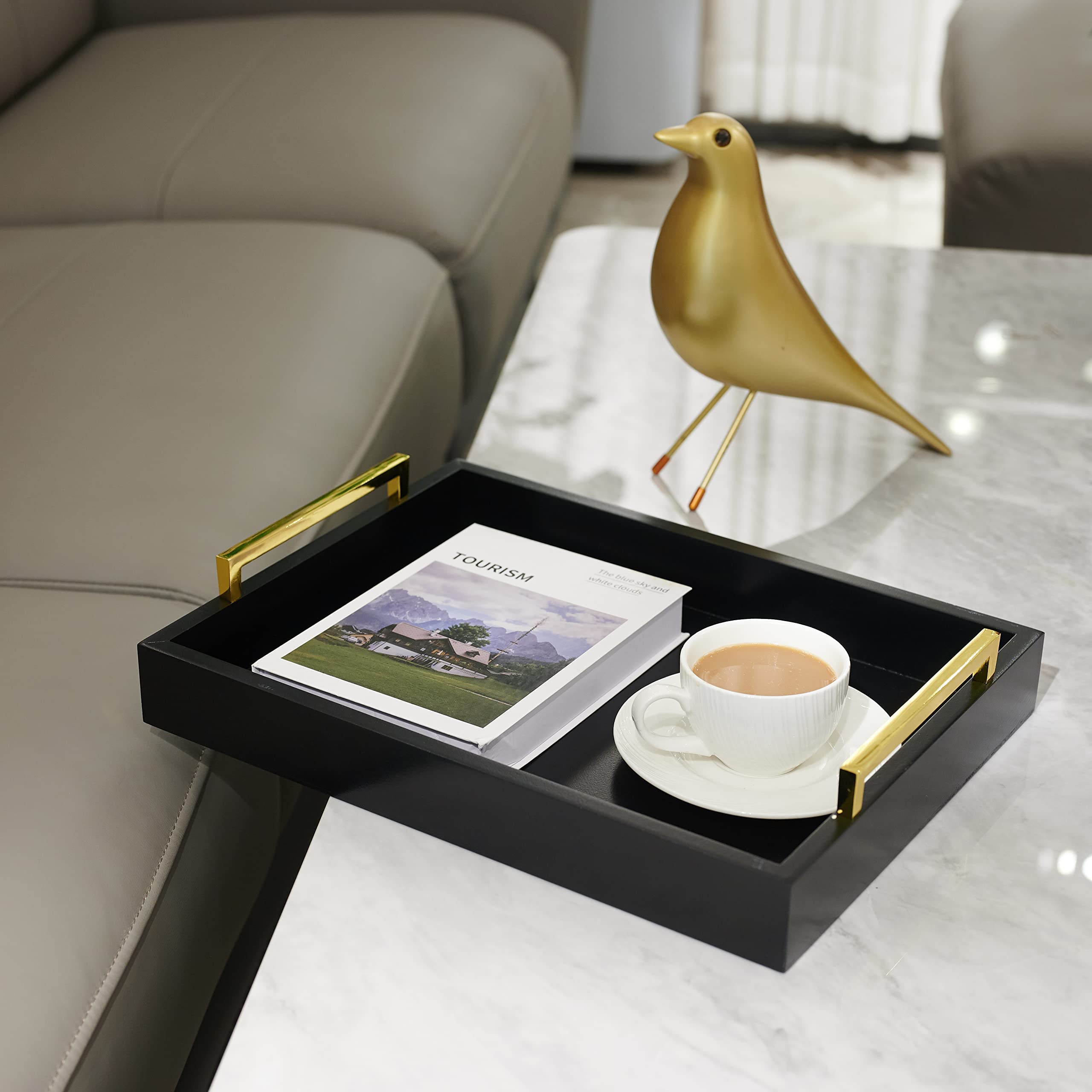 Moonlit Pond tray with sturdy handles designed for easy carrying.