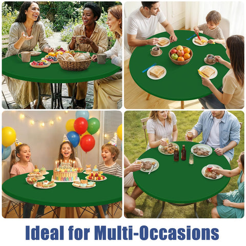 Moosfor elegant emerald green table cover for gatherings