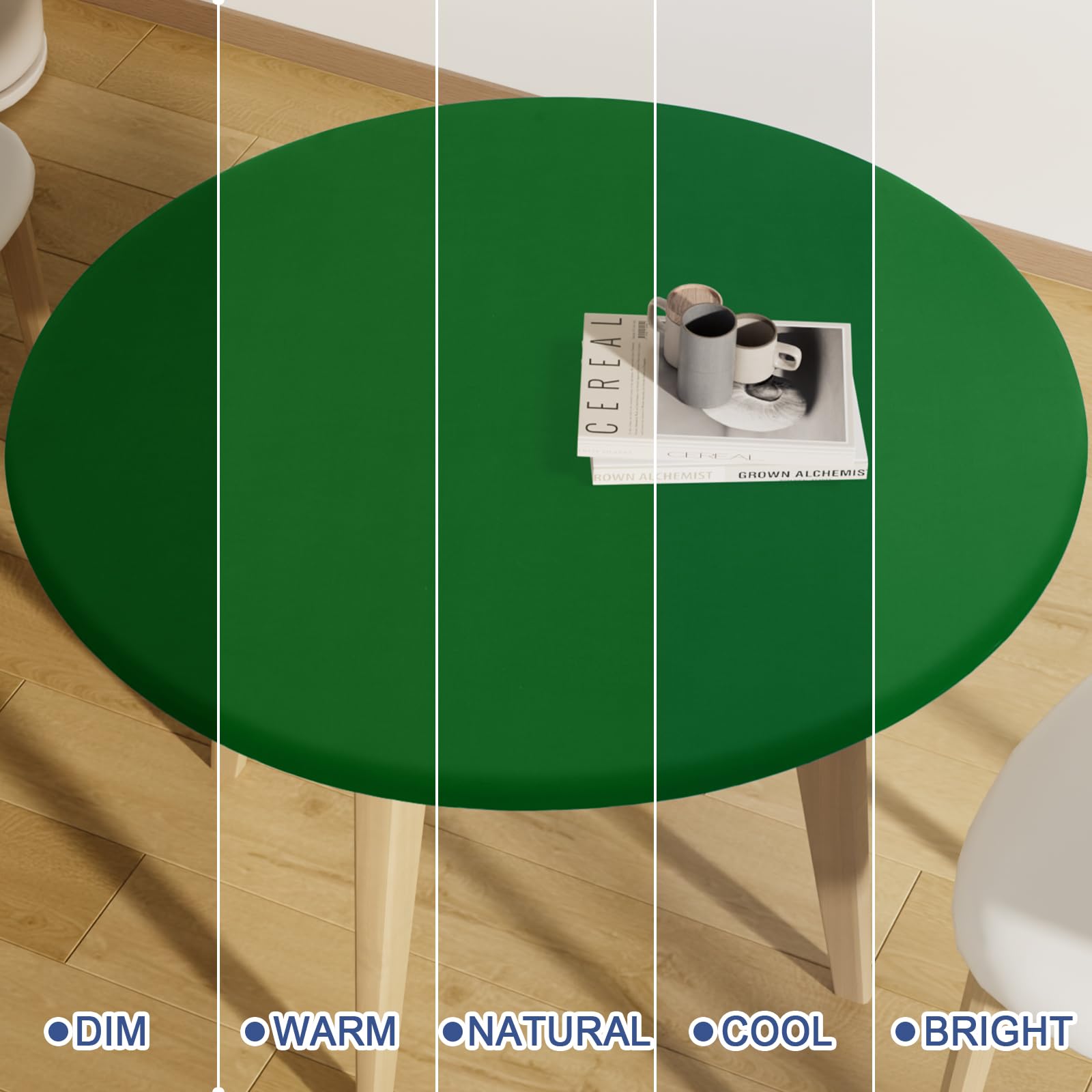 Moosfor emerald green cover adds a refined look for tables