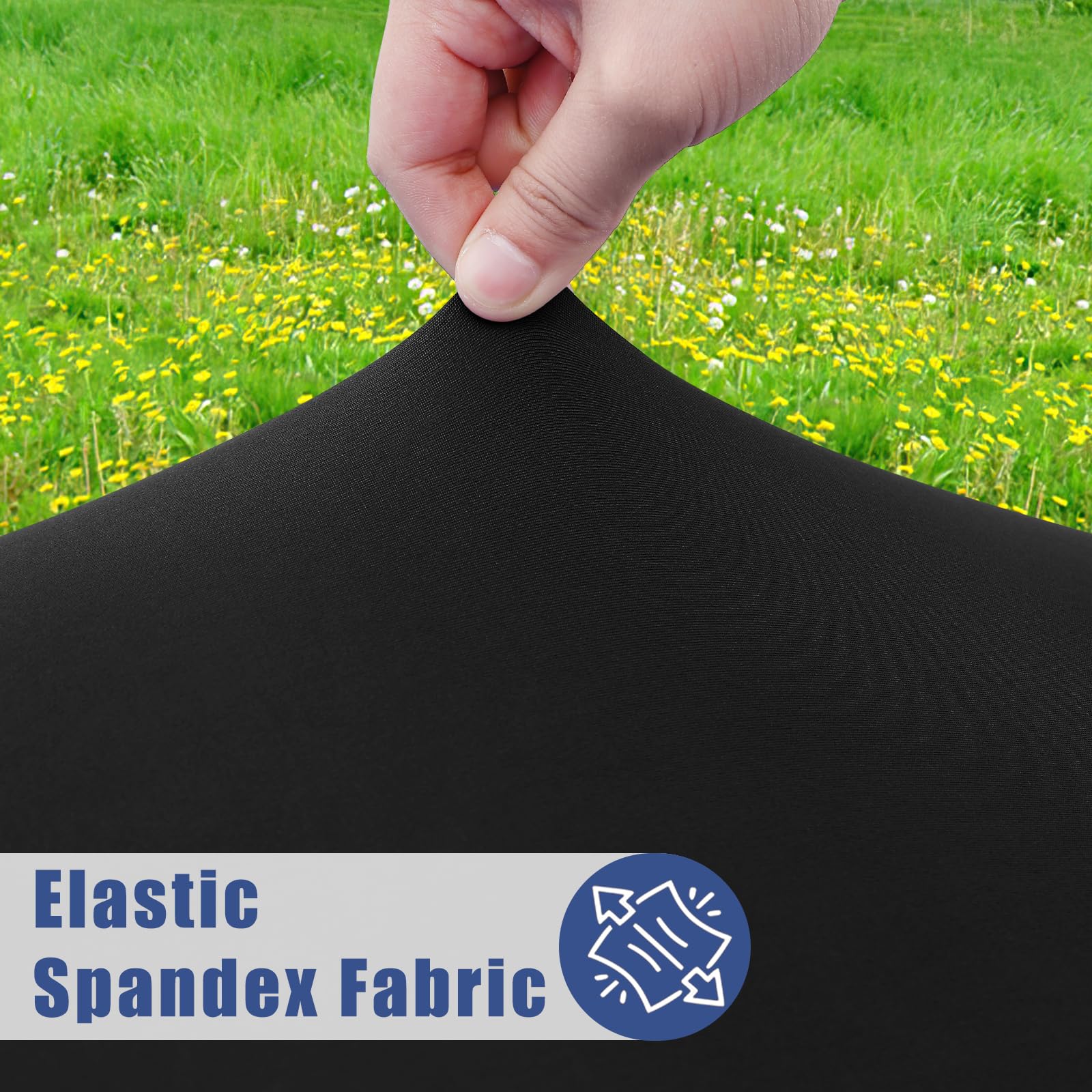 Moosfor wrap-around elastic edge prevents shifting during outdoor meals.