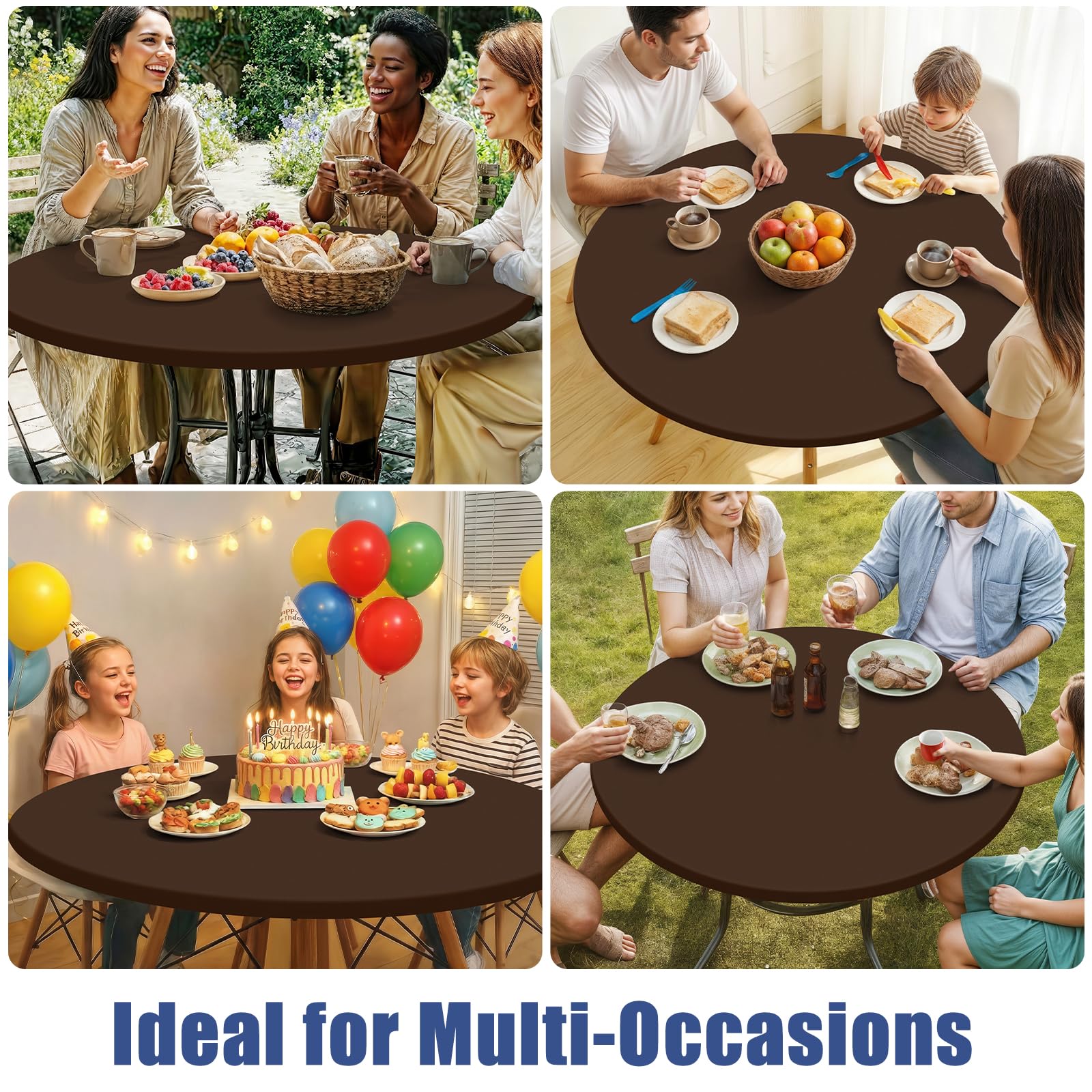 Moosfor round tablecloth color variations for versatile décor options.