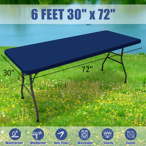 Moosfor Spandex tablecloth is reusable for repeated celebrations.