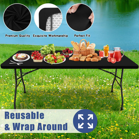 Moosfor Spandex tablecloth ready for machine wash after events.