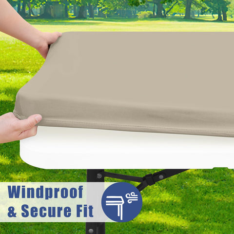 Moosfor tablecloth wrap-around fit on a table for stable coverage