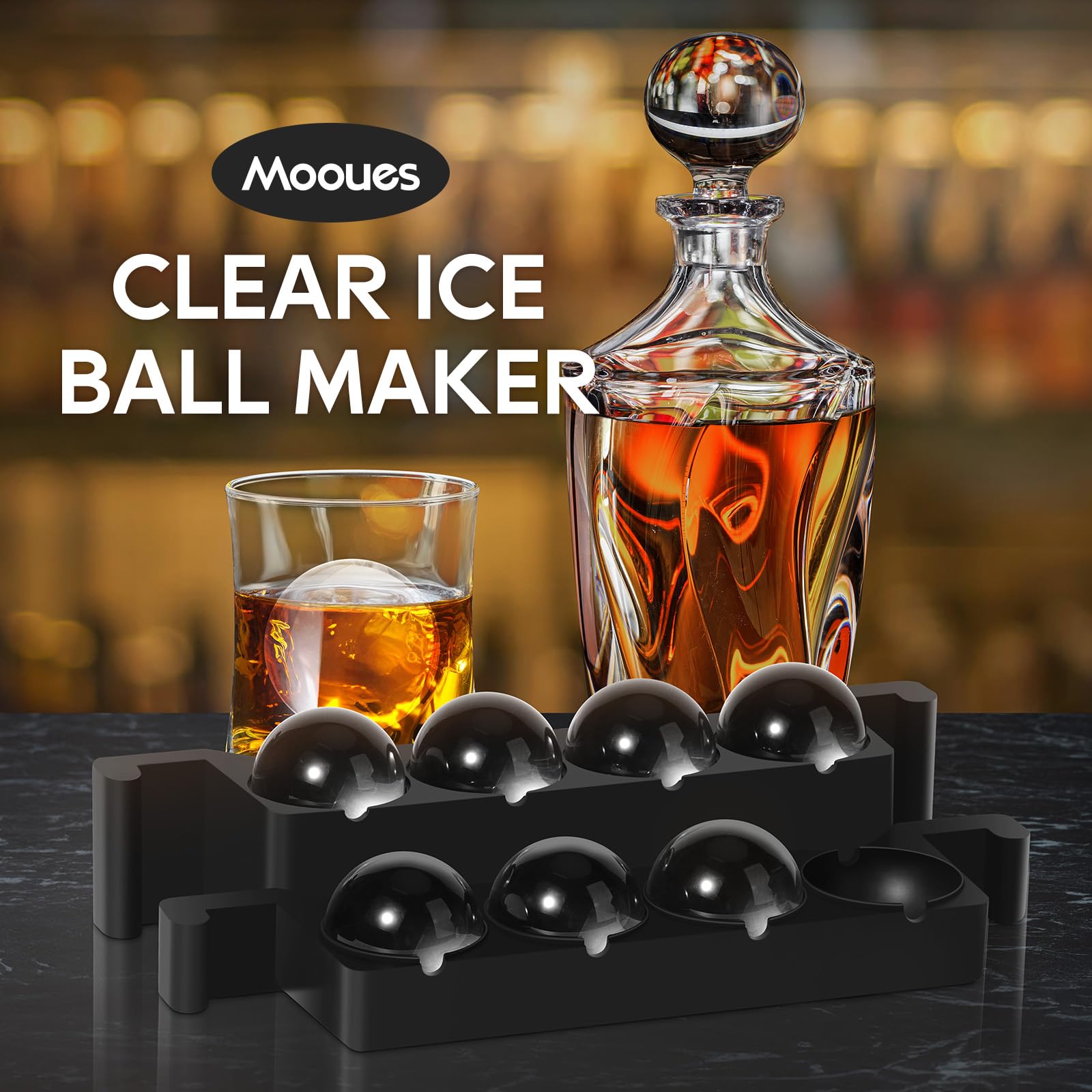 Mooues home-bar ice sphere mold helps create restaurant-like drinks at home