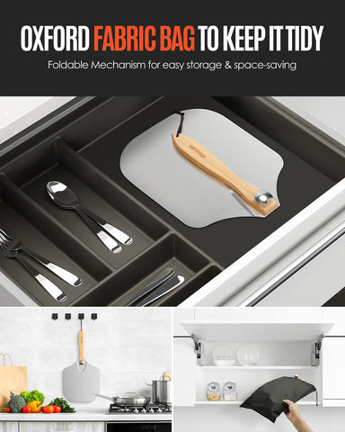 Mooues rocker cutter included for clean pizza slices