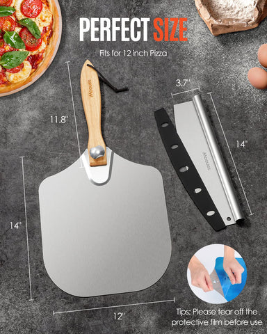 Mooues thin aluminum surface enables effortless pizza sliding