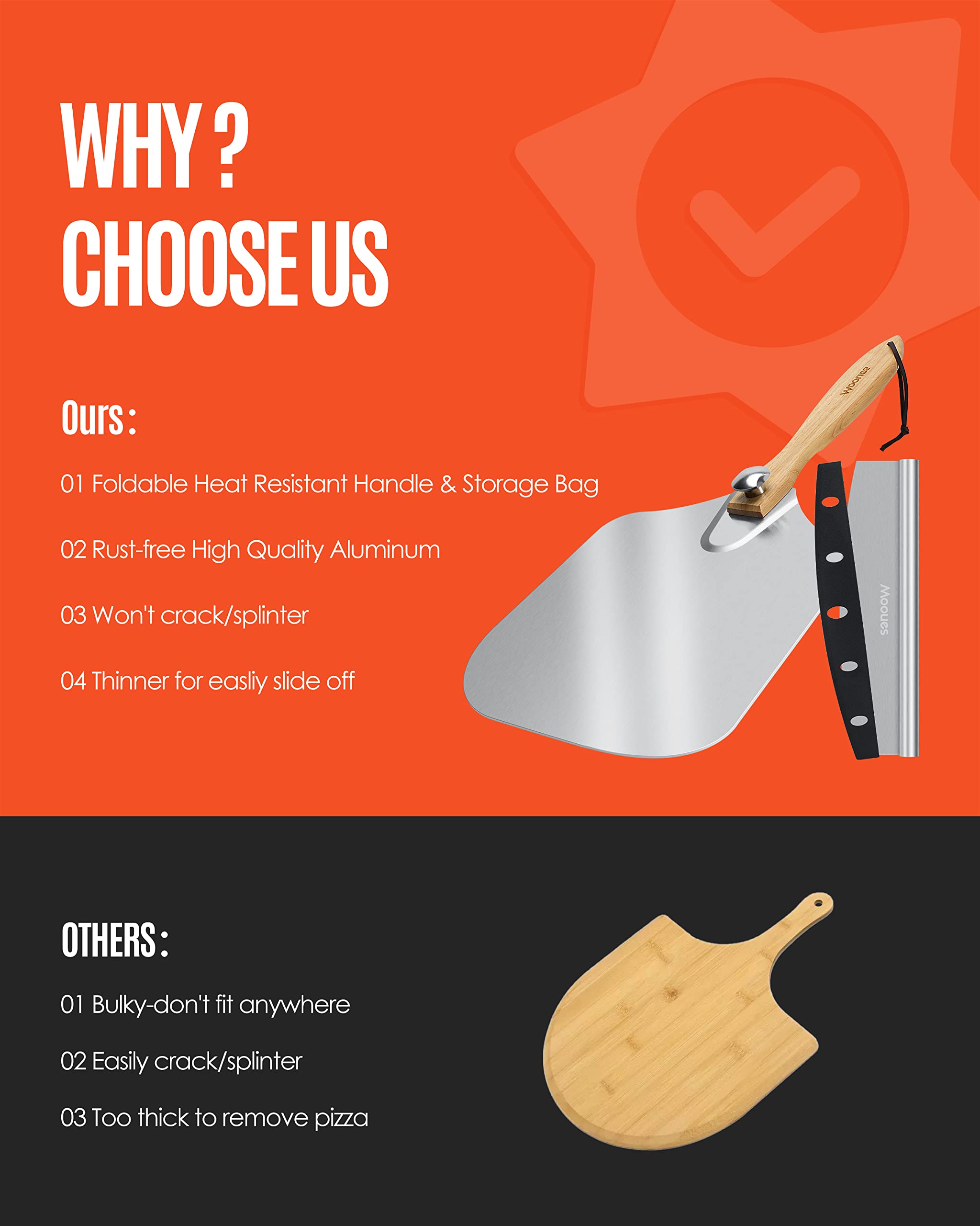 Mooues packaging box presents as a gift-ready pizza peel