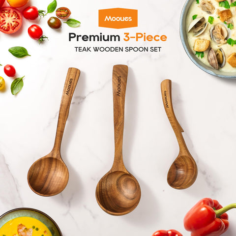 Mooues teak spoons resist cracks and deformation with daily use.