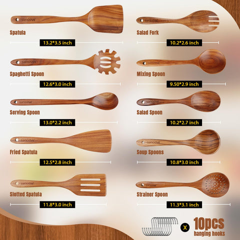 Mooues teak ladle with deep bowl for soups and sauces