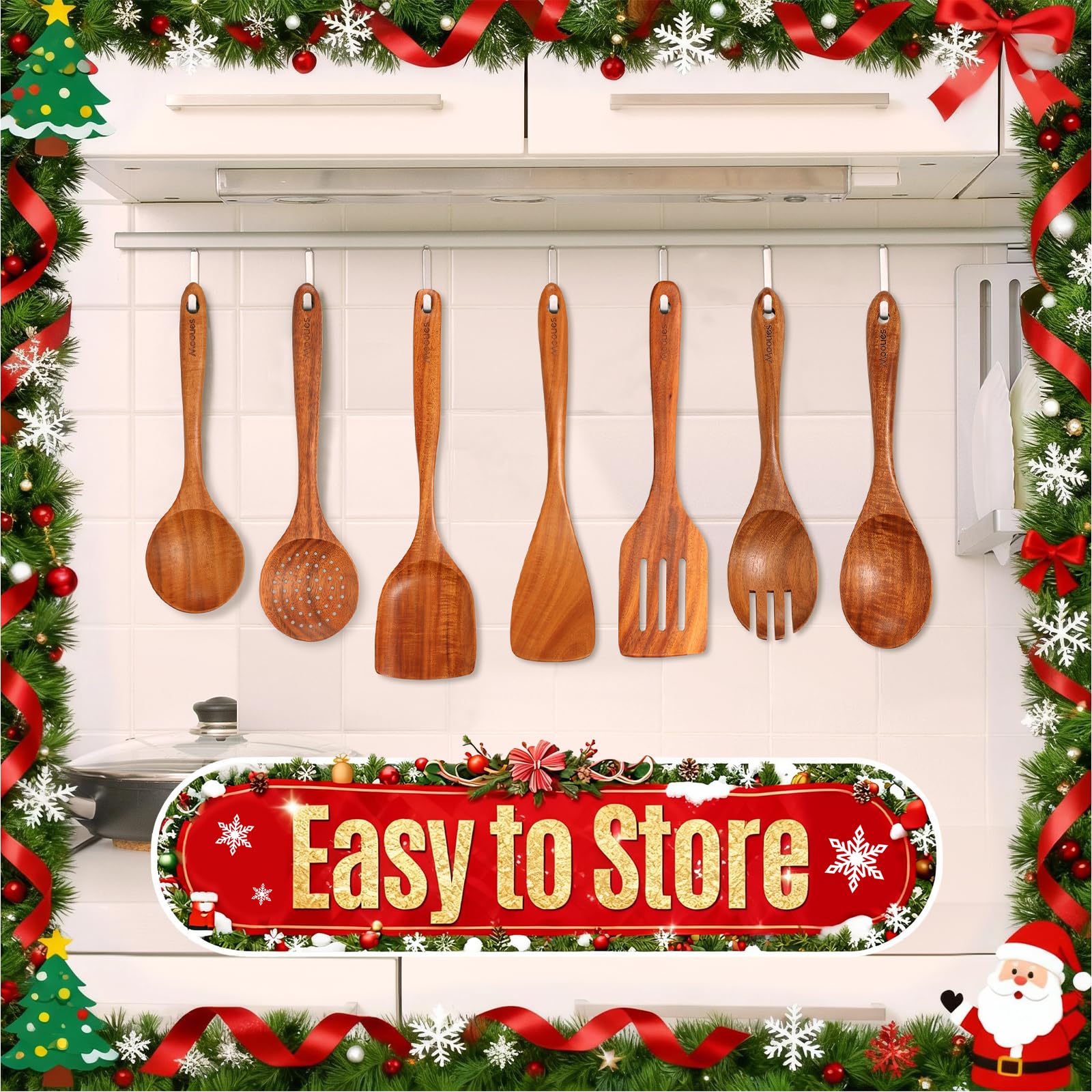 Mooues utensils cleaned easily with warm water to maintain luster.