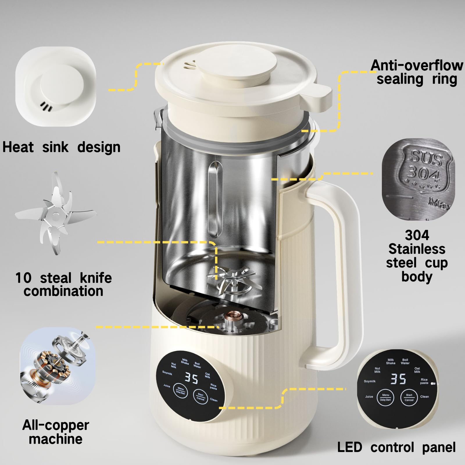 Mooye keep-warm function maintains drinks for hours.