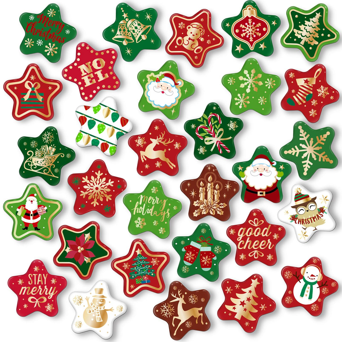 MorcART Christmas star fridge magnets brighten the fridge for festive reminders
