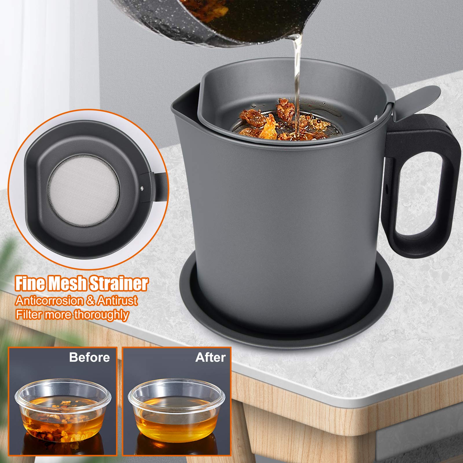 Morden MS grease can with curved pour spout for smooth transfers.