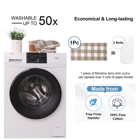 Mordimy 13 by 28 inch towels handle cups, dishes, and cookware efficiently