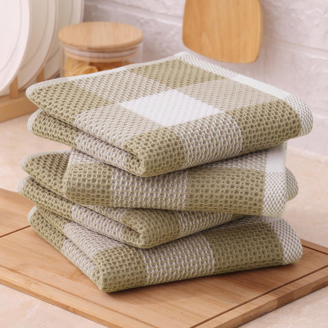 Mordimy khaki white buffalo-check towels add timeless kitchen style