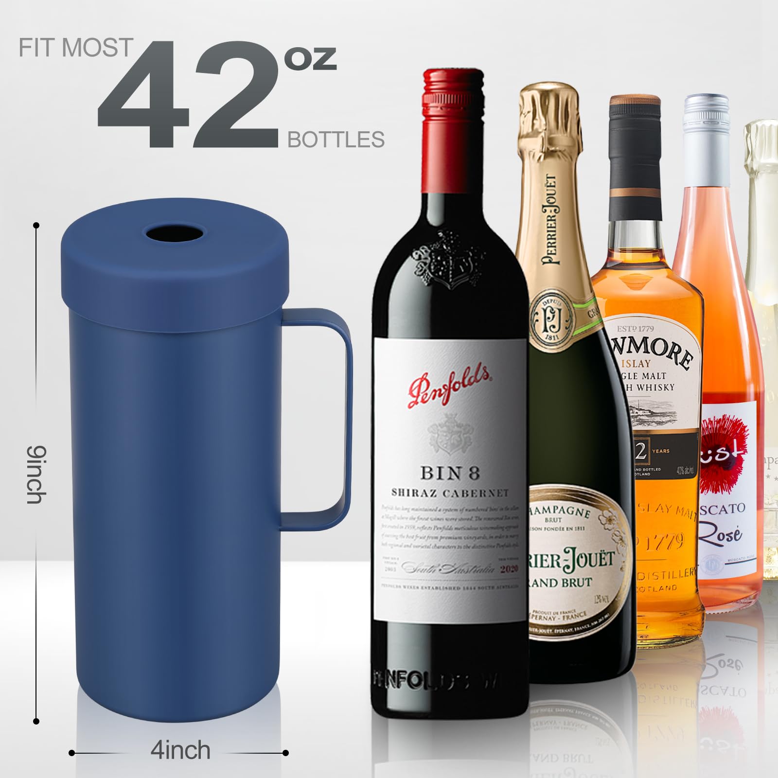 MoreFeel double-walled sleeve keeps wine cool without ice.