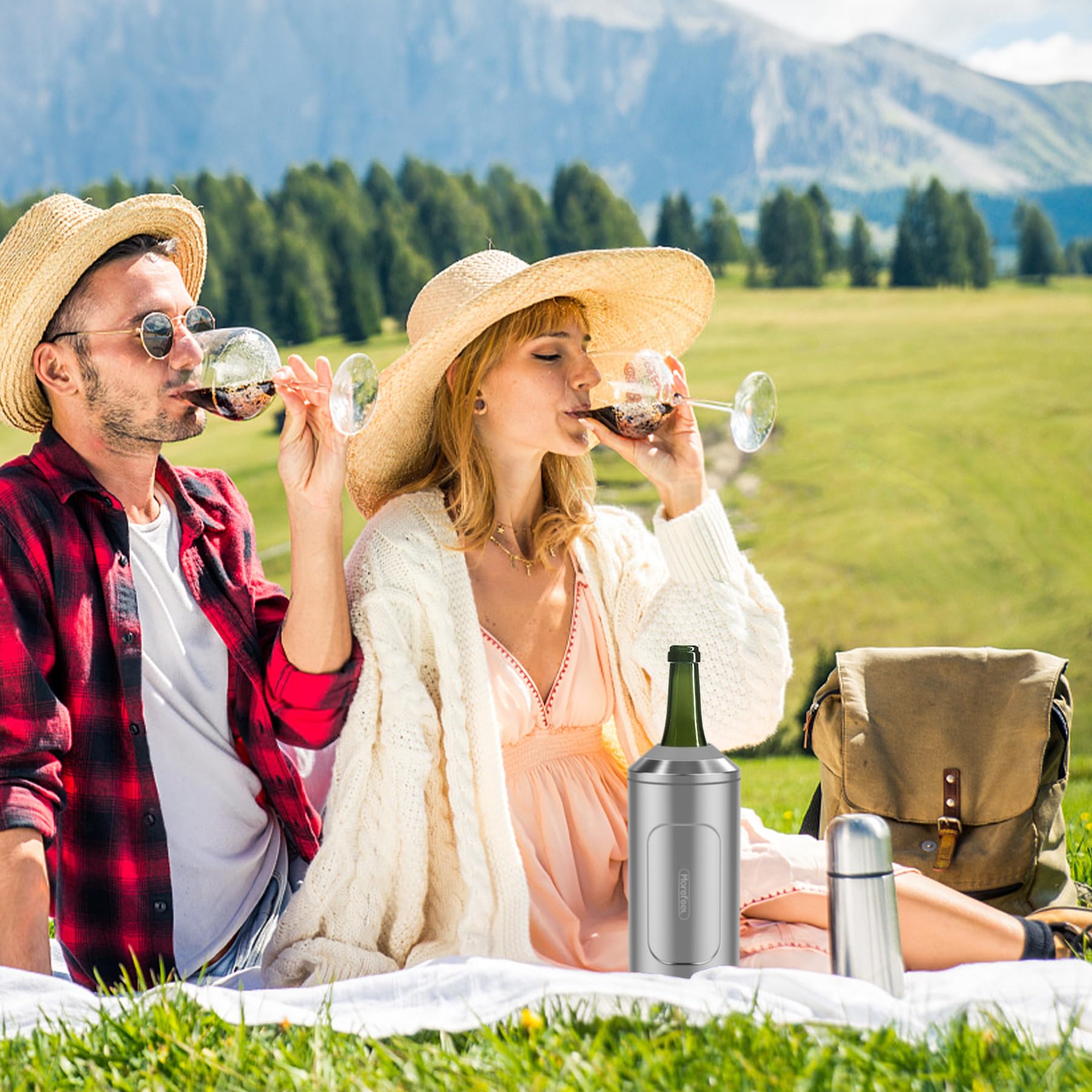 MoreFeel wine chiller lightweight design for easy transport
