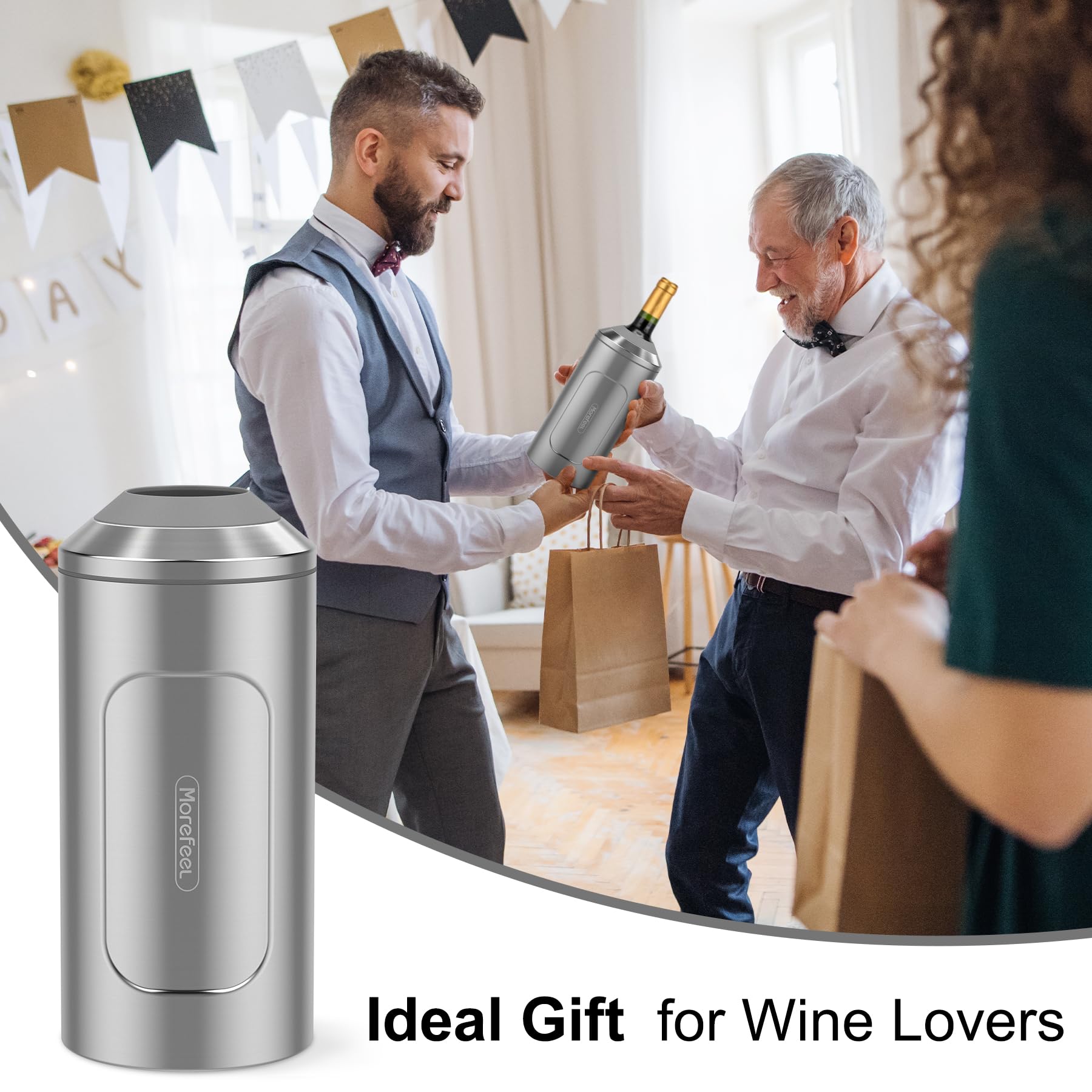 MoreFeel wine chiller secure grip for confident pouring