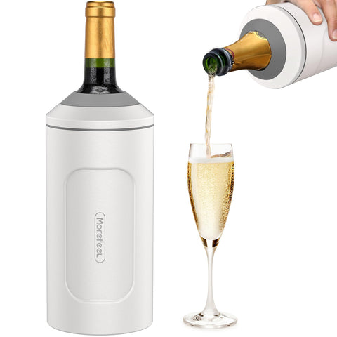 MoreFeel wine chiller sleeve for 750ml bottles keeps beverages cooler longer.
